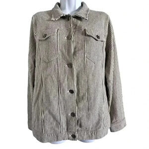 North Style shacket button up women's size medium striped long sleeve